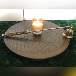 Vintage Amber and Diamond Rhinestone Candle Snuffer